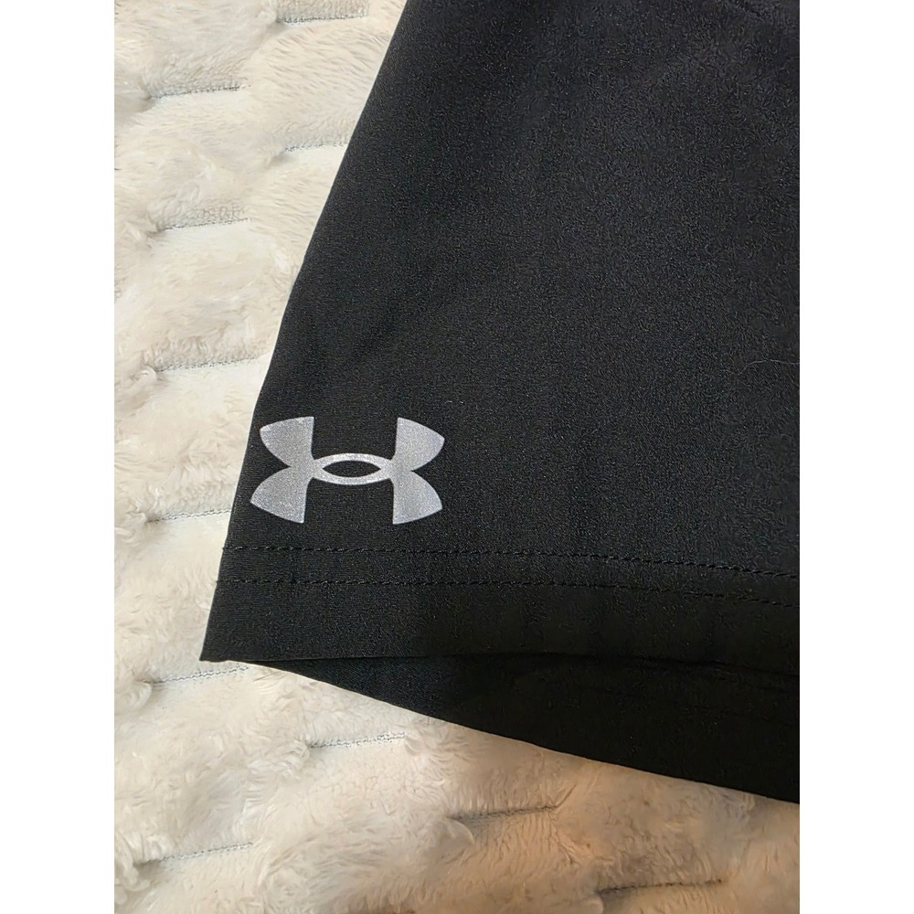 Under Armour Mens Black Athletic Training Shorts Large 7 Inseam Pockets - Picture 2 of 7